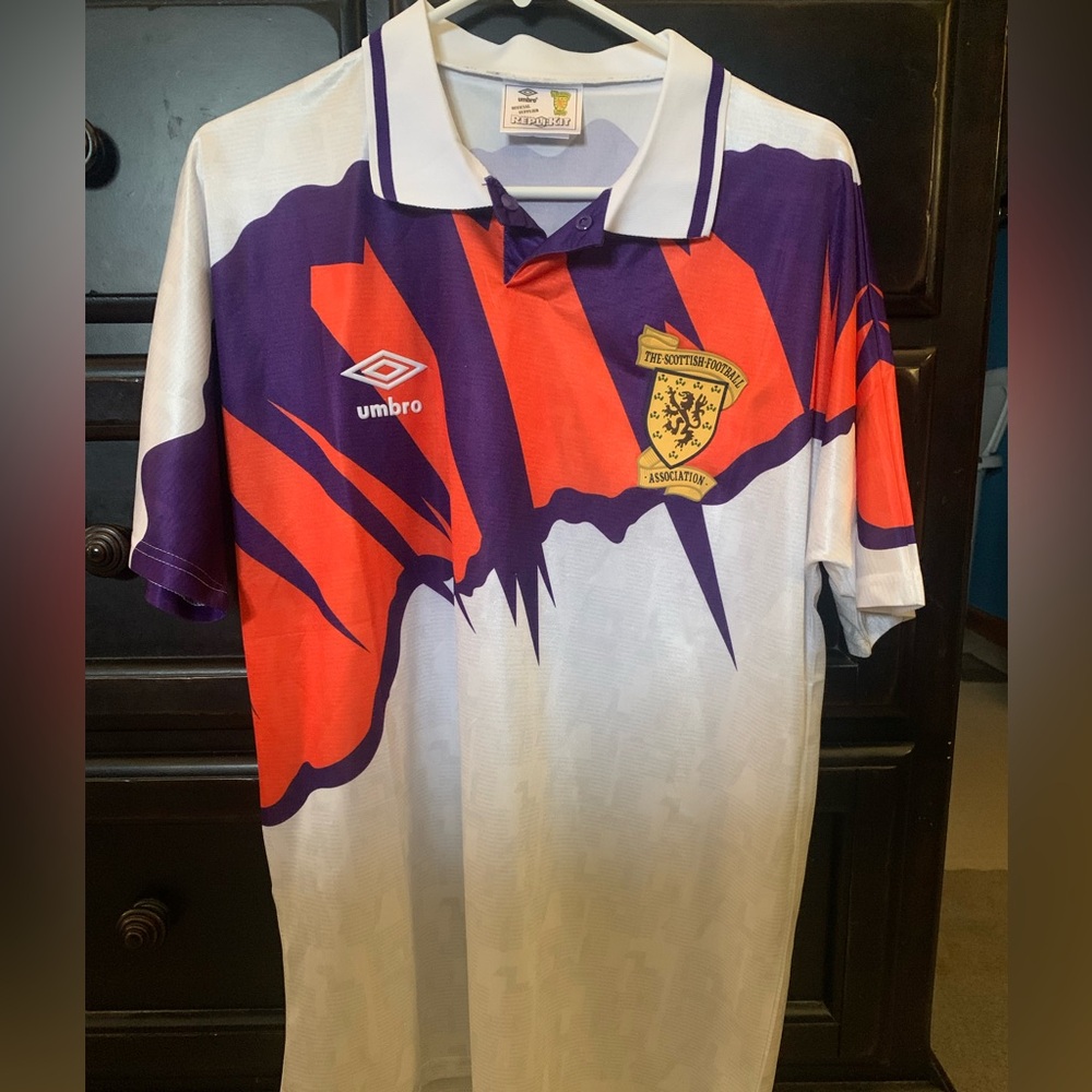 🏴󠁧󠁢󠁳󠁣󠁴󠁿 Umbro Scotland Football Soccer Jersey Shirt XL 1992 Away
